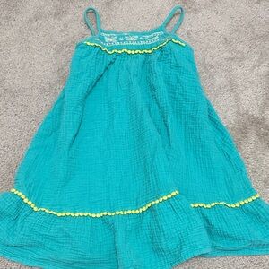 Jumping Beans Teal and Yellow Casual Kids Dress
